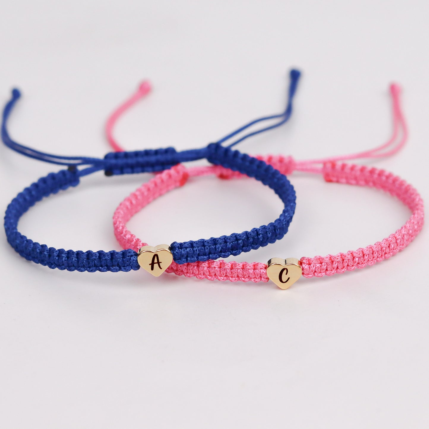 Set of 2 Custom Initial Bracelets for Couple and Friendships