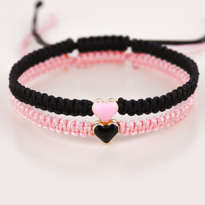 Colorful Heart Beaded Matching Bracelets for Couples and Friendships