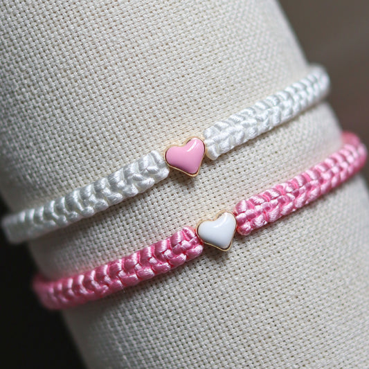 Colorful Heart Beaded Matching Bracelets