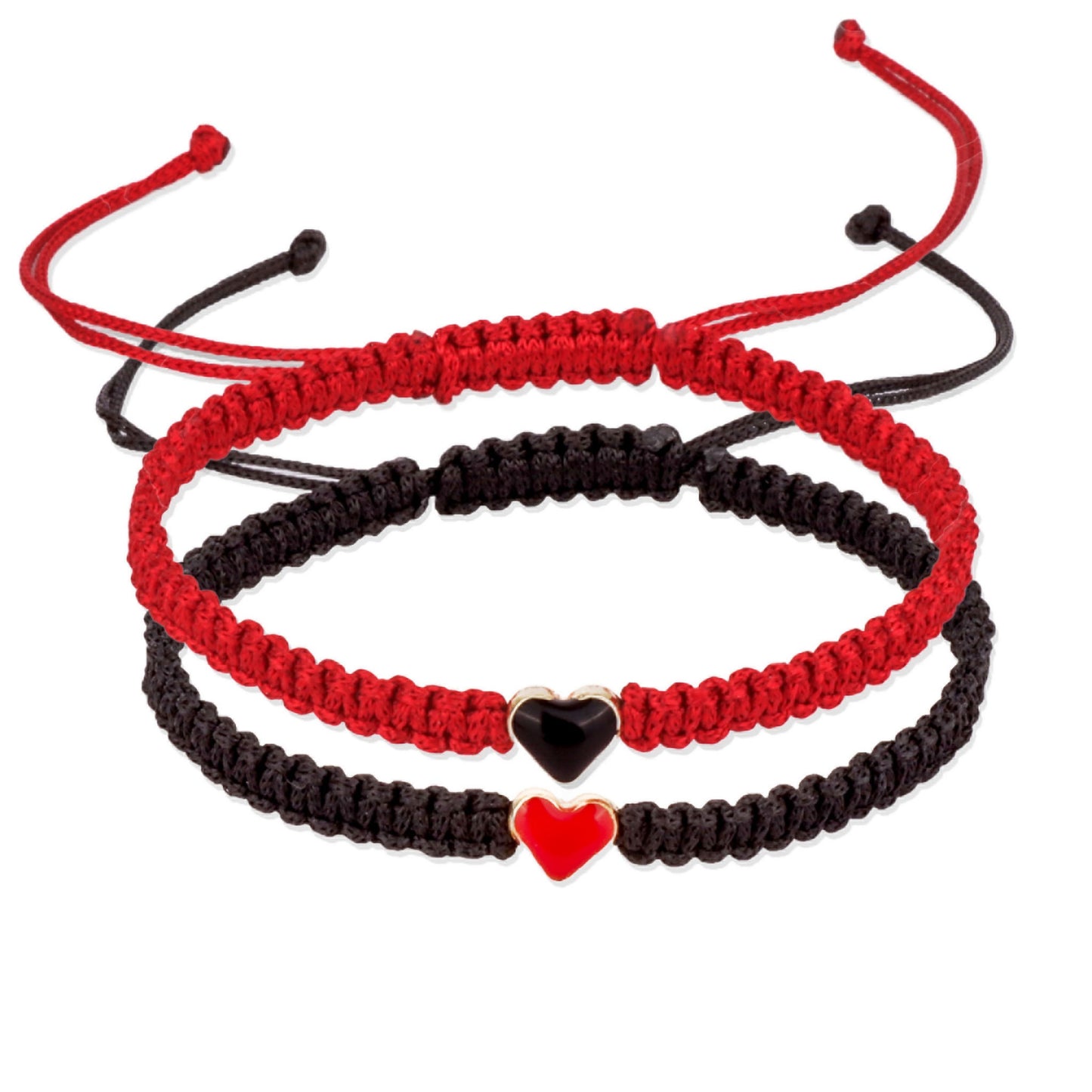 Colorful Heart Beaded Matching Bracelets for Couples and Friendships