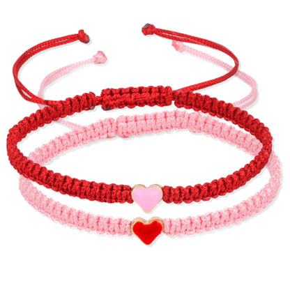 Colorful Heart Beaded Matching Bracelets for Couples and Friendships