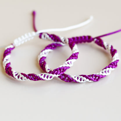 Twisted Braided Couples and Friendships Bracelets Set