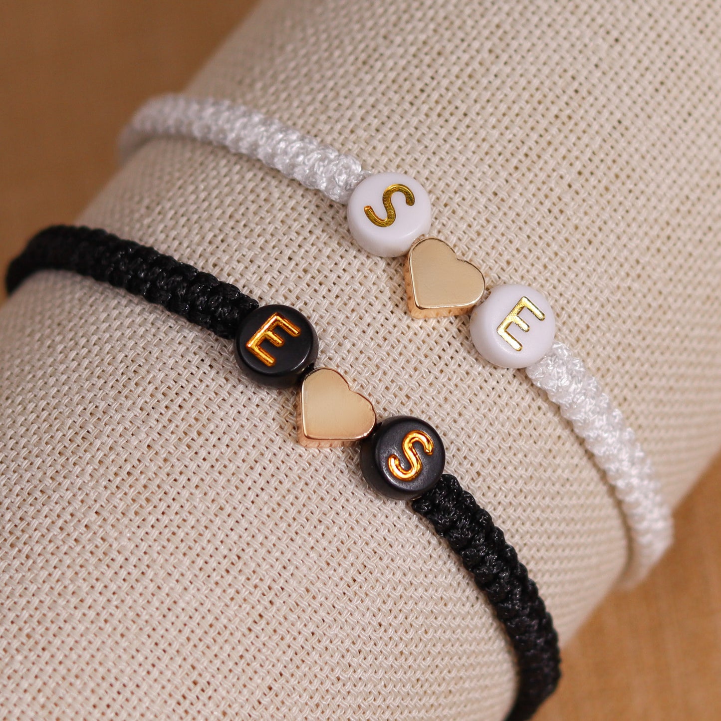 Heart Beaded Initials Bracelets