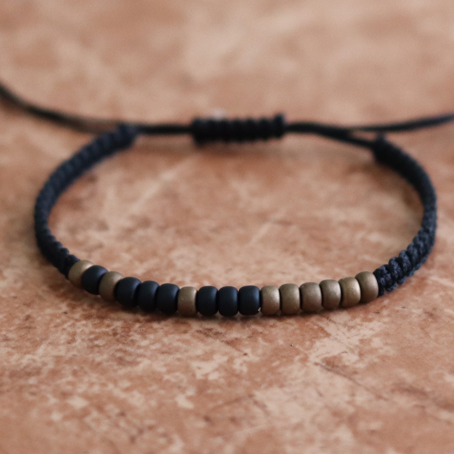 Personalized Black - Brown Beaded Morse Code Bracelets