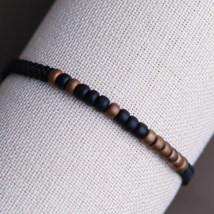 Personalized Black - Brown Beaded Morse Code Bracelets