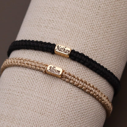 Minimalist Bar Bracelets with Engraved Name for Couples and Friendships